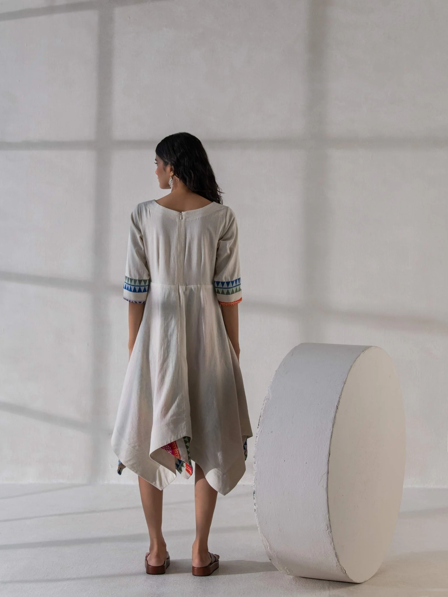 Elegant Cotton & Khadi Handkerchief Dress for Women - Image 4