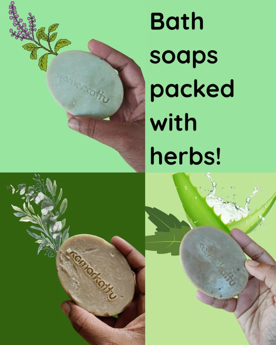 Herbs packed bath soaps - Handmade: Pack of 3