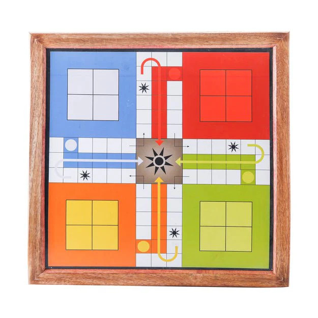 Handmade Wooden 2 in 1 Ludo Magnetic Snakes and Ladders Board Game - Image 2