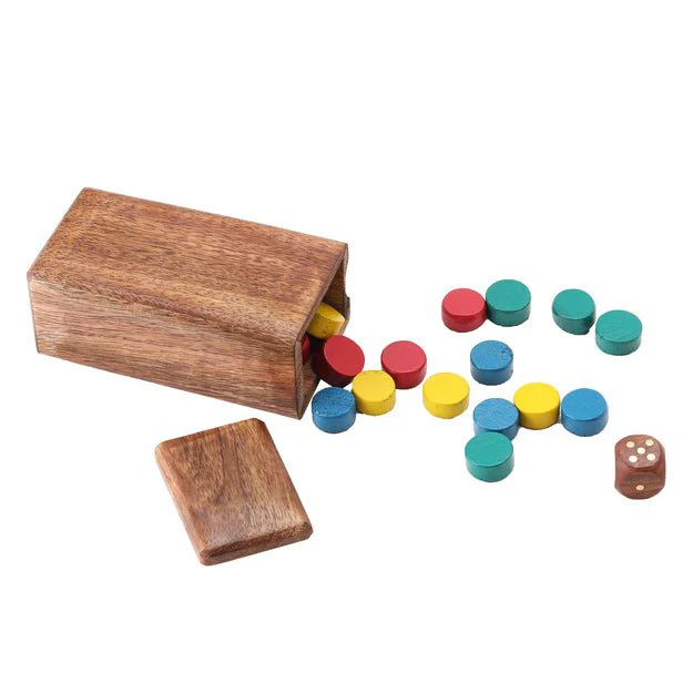 Handmade Wooden 2 in 1 Ludo Magnetic Snakes and Ladders Board Game - Image 4