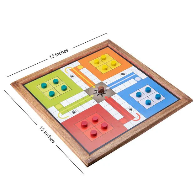 Handmade Wooden 2 in 1 Ludo Magnetic Snakes and Ladders Board Game - Image 5