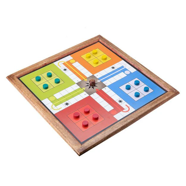 Handmade Wooden 2 in 1 Ludo Magnetic Snakes and Ladders Board Game - Image 6