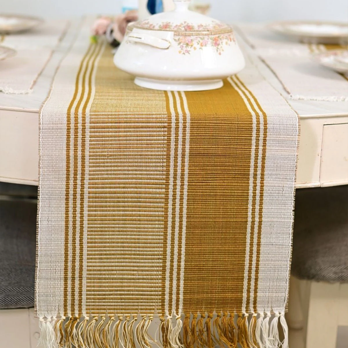 Handmade Madurkathi Table Runner | Sustainable Dining Décor - Image 10