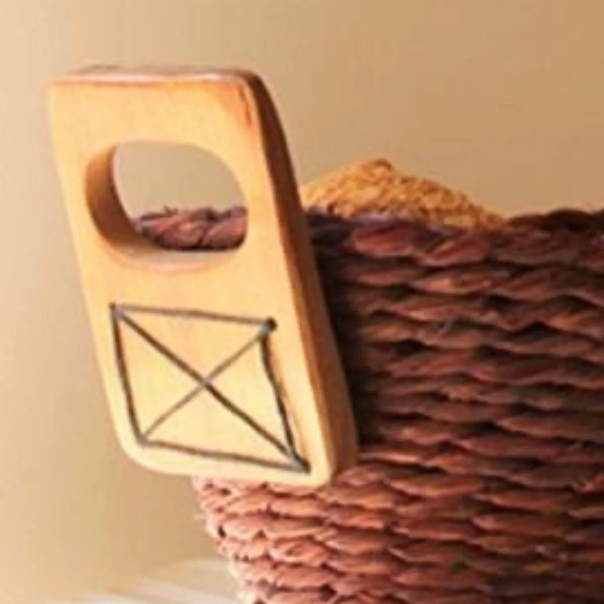 Handmade Sabai Grass Bread Basket-Large-Brown - Image 3