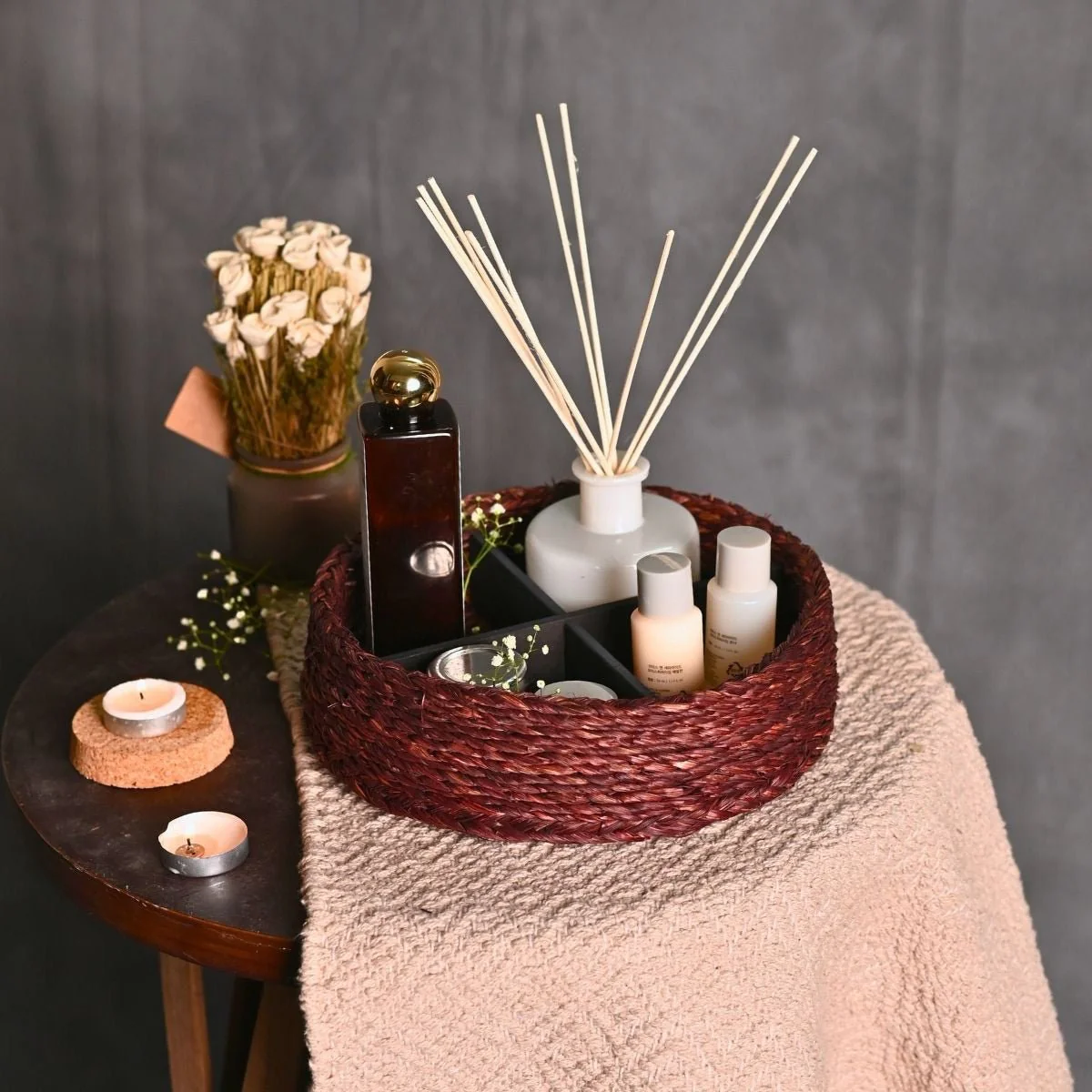 Handmade Sabai Grass Jewellery Box - Brown - Image 3