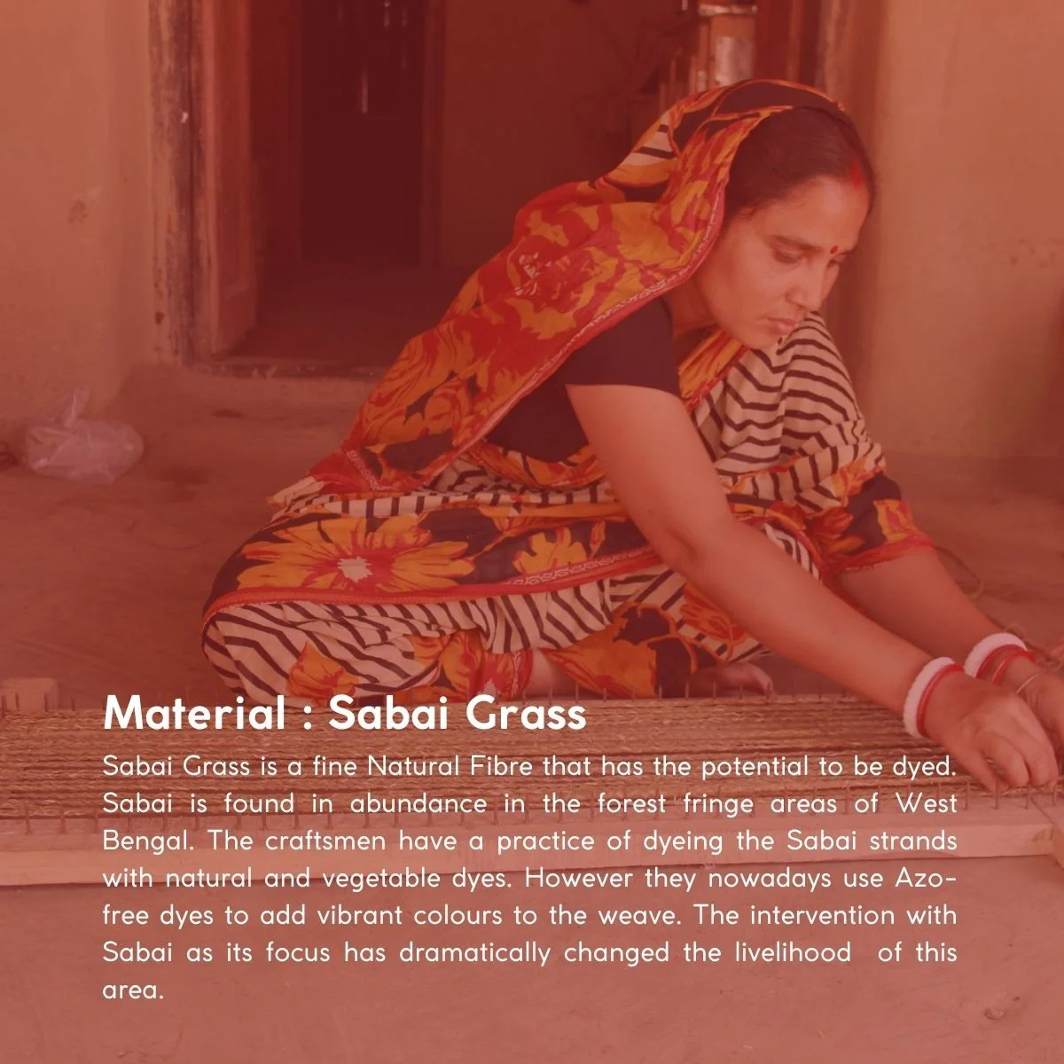Handmade Sabai Grass Jewellery Box - Red - Image 6