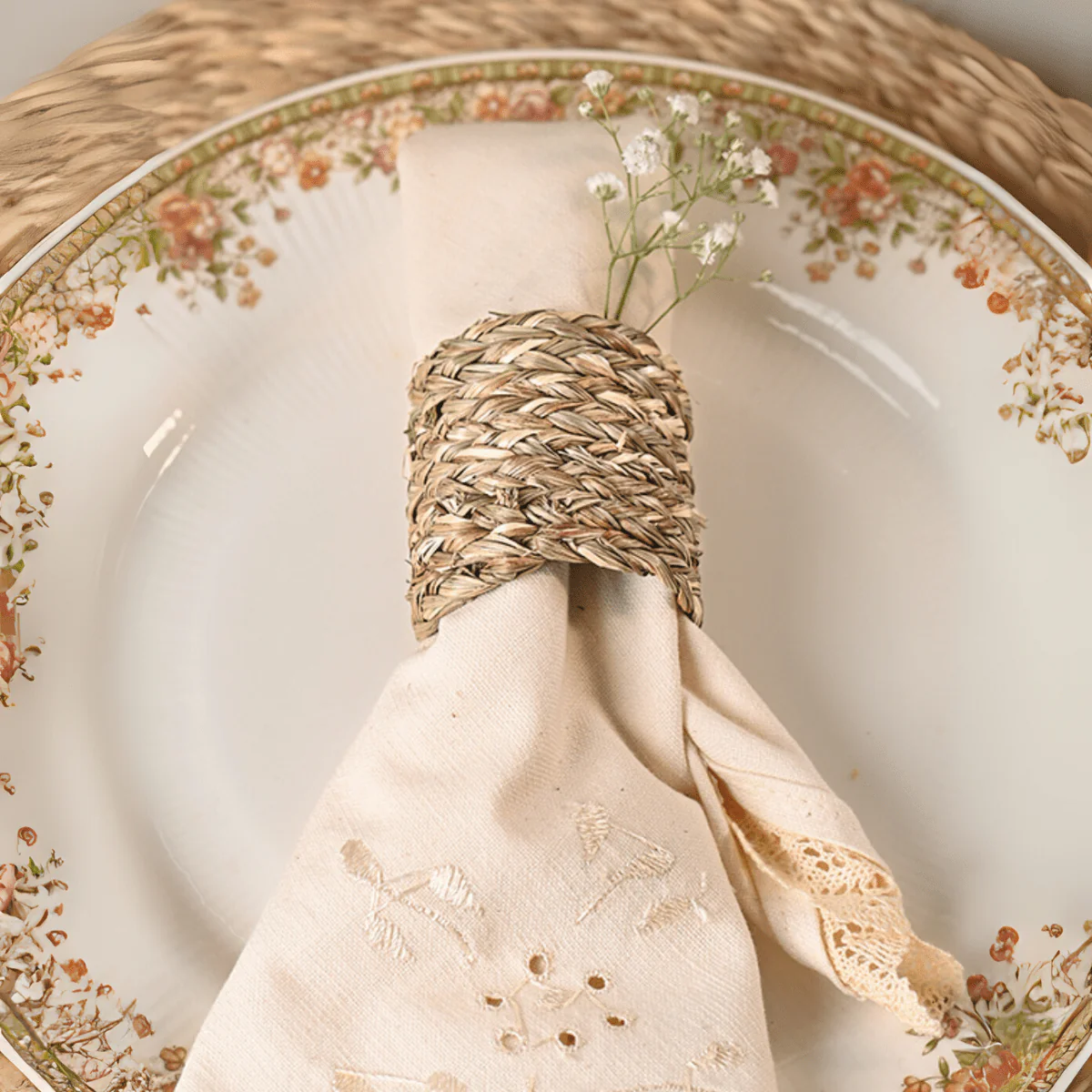 Handmade Sabai Napkin Rings (Set of 4) - Image 3
