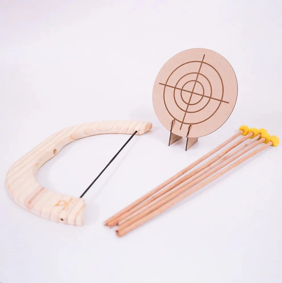 Handmade Wooden Bow & Arrow Set – Pom-Pom Arrows for Kids - Image 4