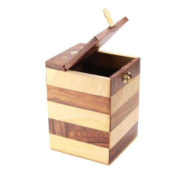 Handmade Vintage Wooden Piggy Bank for Kids and Adults - Image 4