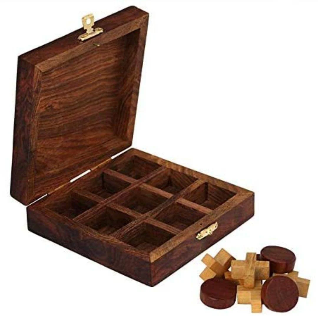 Metal & Wooden Noughts and Crosses- Pedagogical Board | Indoor Games - Image 5