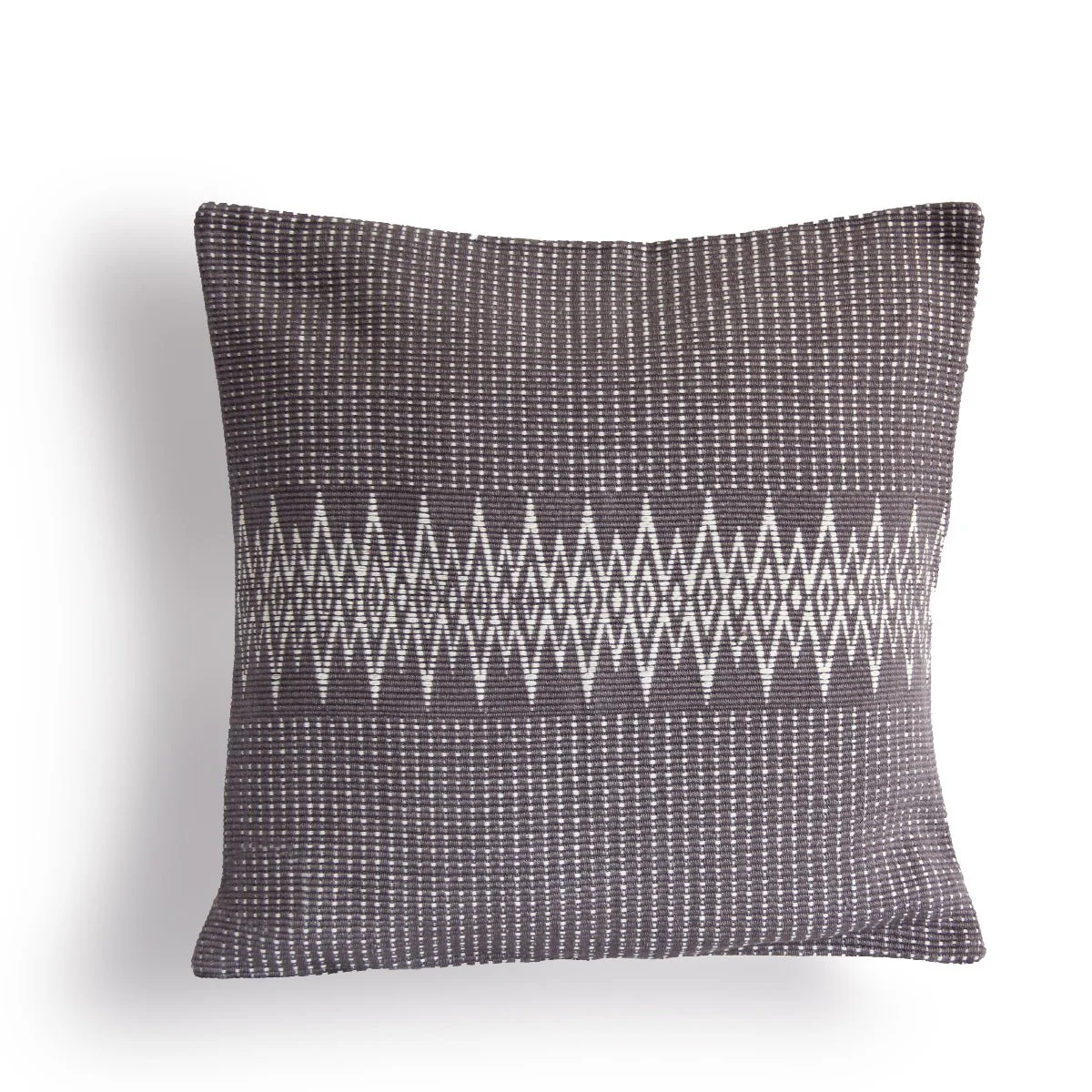 Handwoven Cotton Andean Grey & White Tribal Cushion Cover