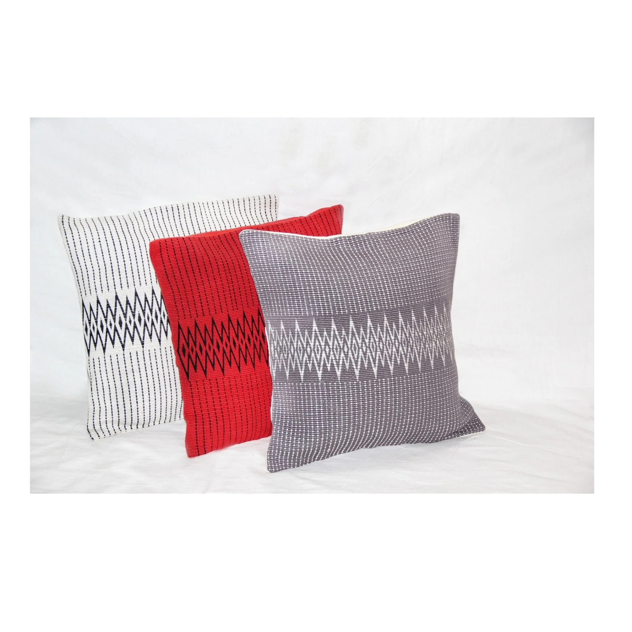 Handwoven Cotton Andean Red And Black Tribal Cushion Cover - Image 5