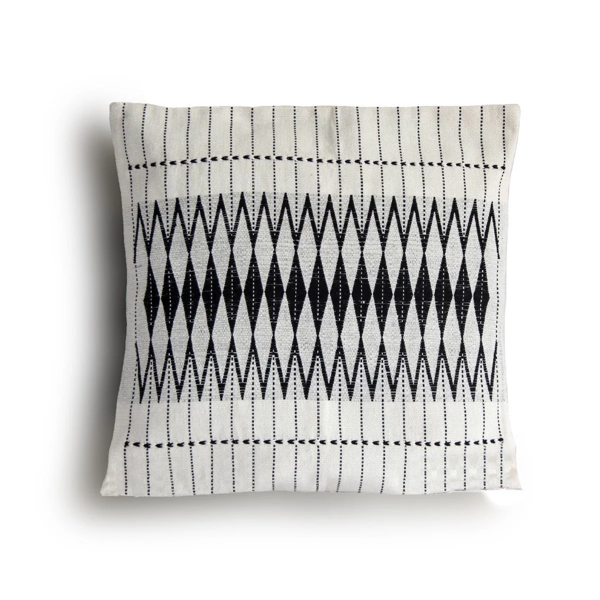 Handwoven White Dzukou Cushion Cover