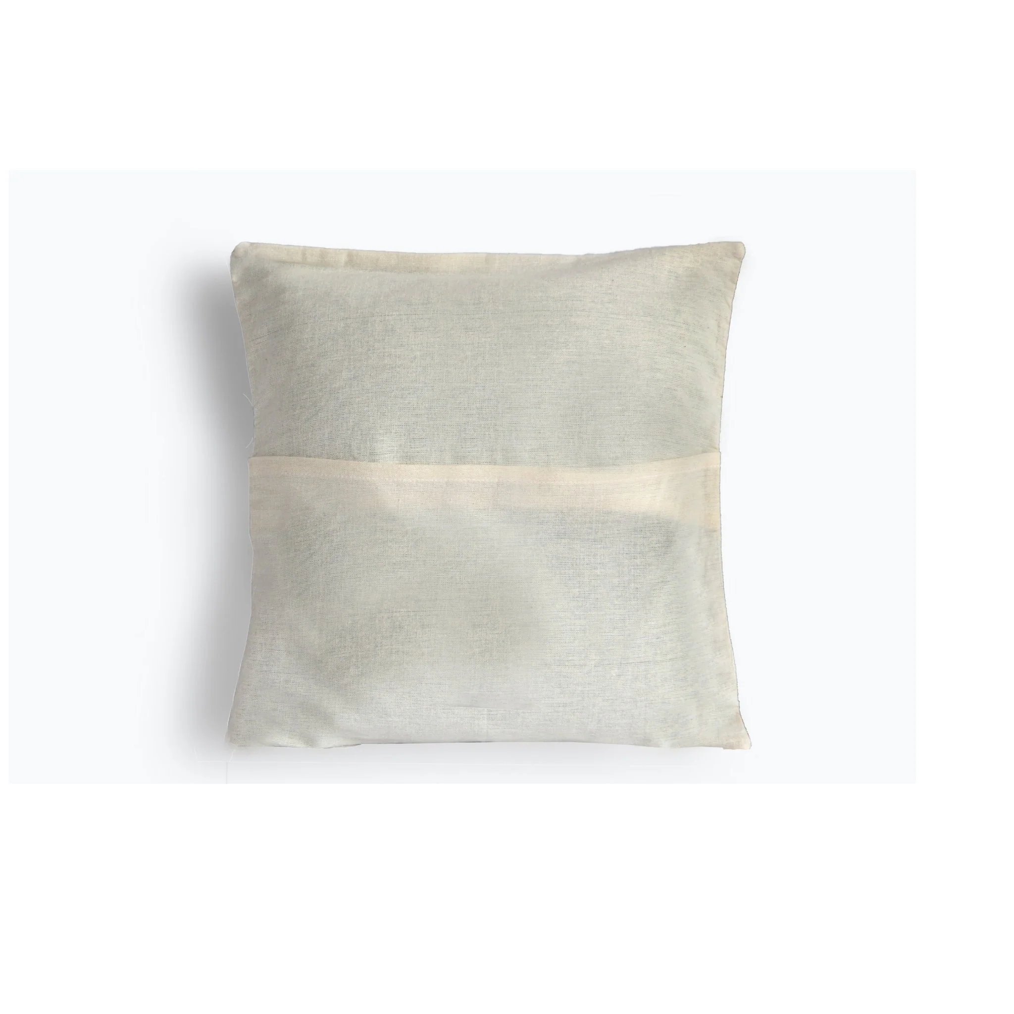 Handwoven Cotton Pamo Grey & White Tribal Cushion Cover - Image 2