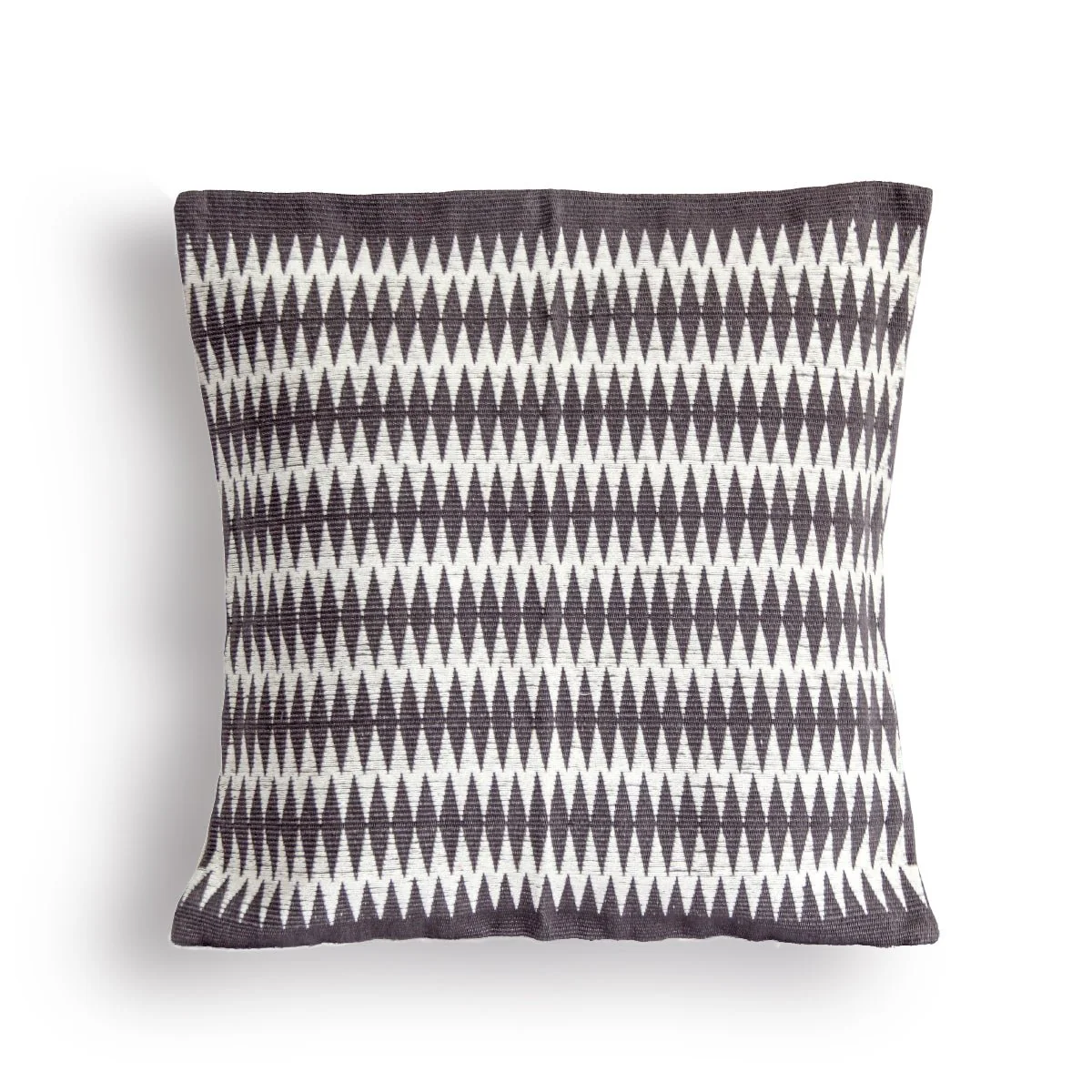 Handwoven Cotton Patkai Grey & White Tribal Cushion Cover
