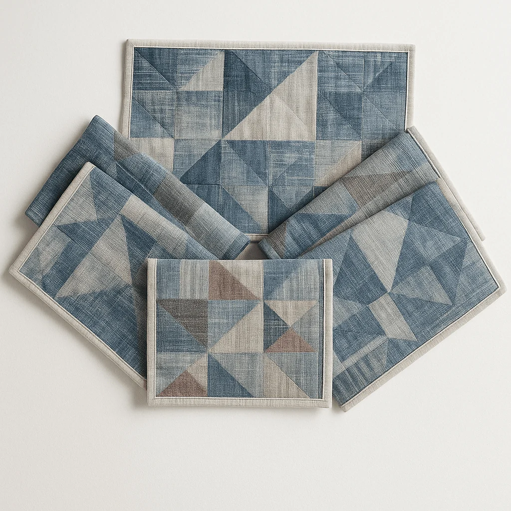 Upcycled Cloth Handwoven Table Mats – Set of 6 - Image 11