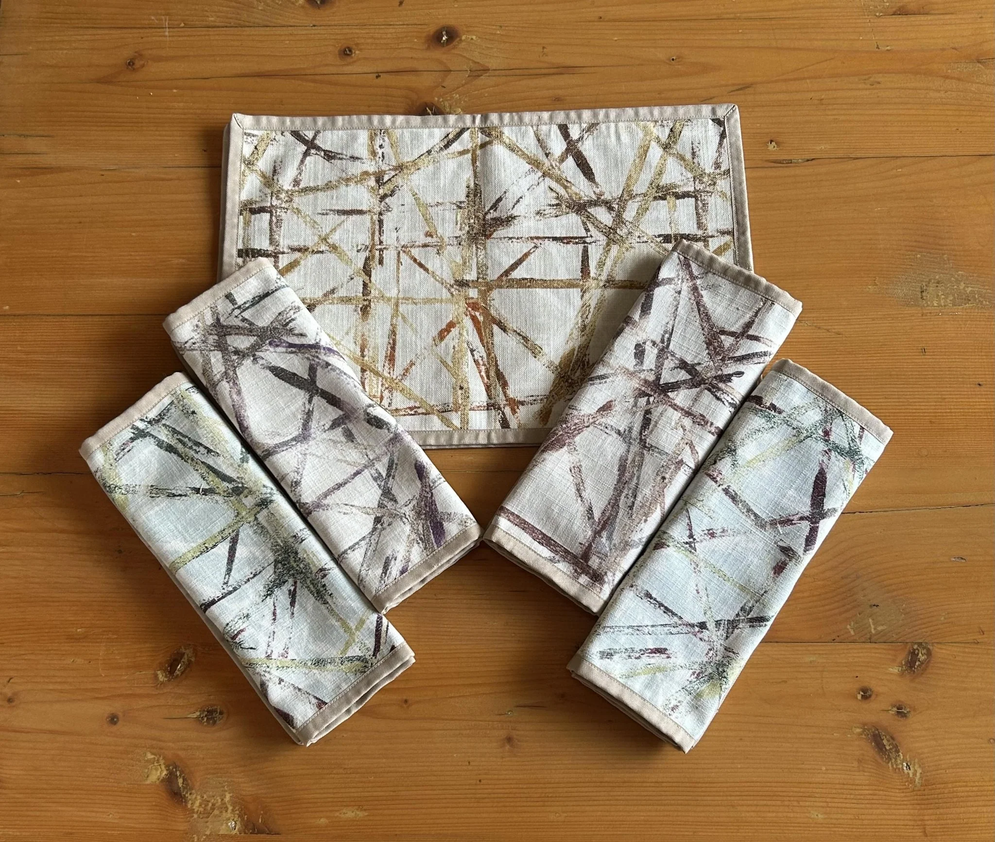 Upcycled Cloth Handwoven Table Mats – Set of 6 - Image 12