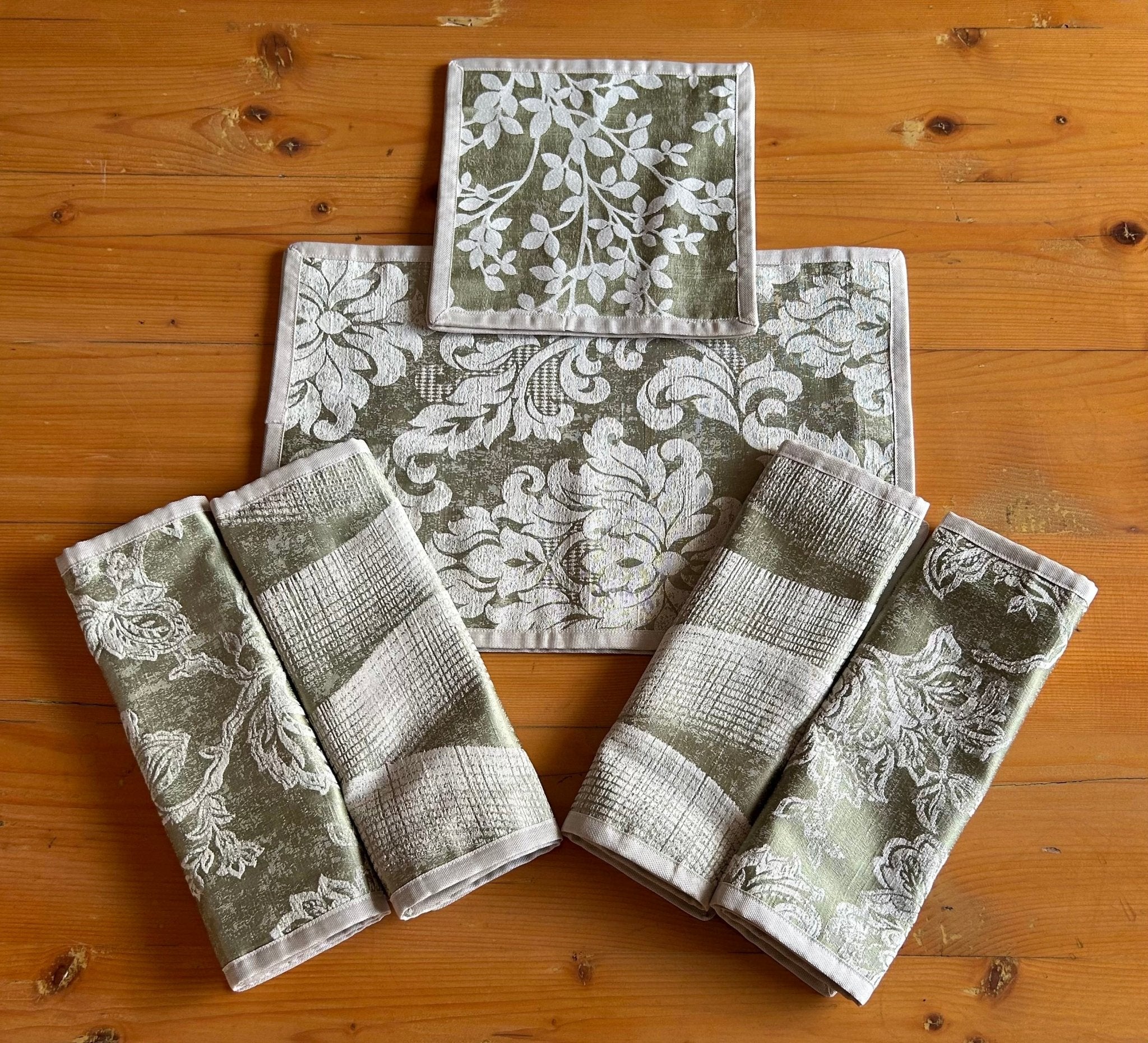 Upcycled Cloth Handwoven Table Mats – Set of 6 - Image 14