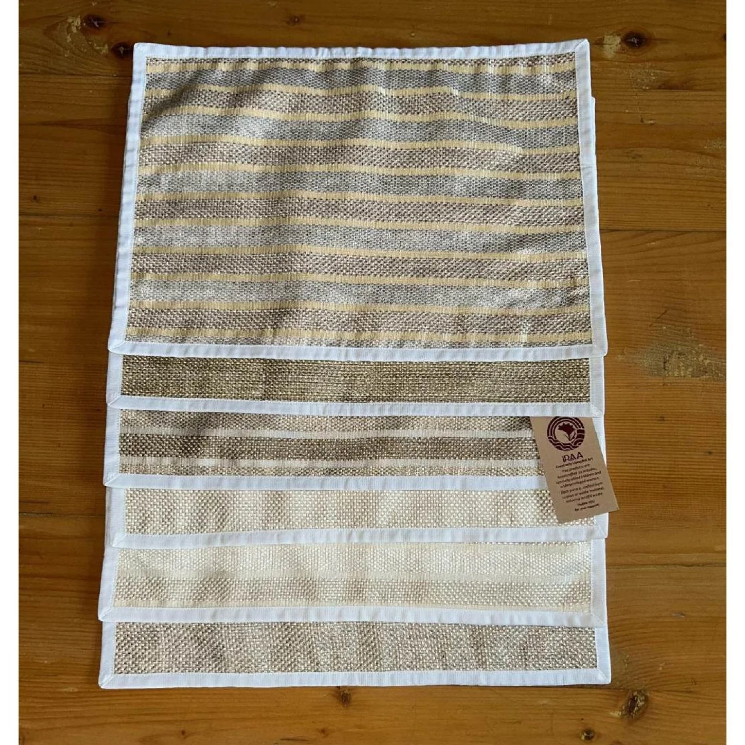 Upcycled Cloth Handwoven Table Mats – Set of 6 - Image 17