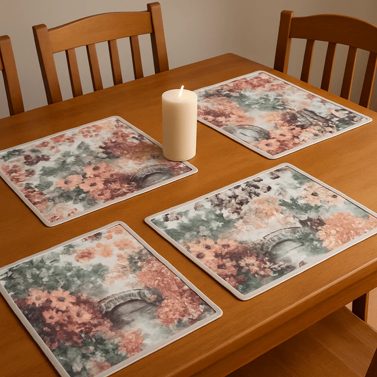 Upcycled Cloth Handwoven Table Mats – Set of 6 - Image 2