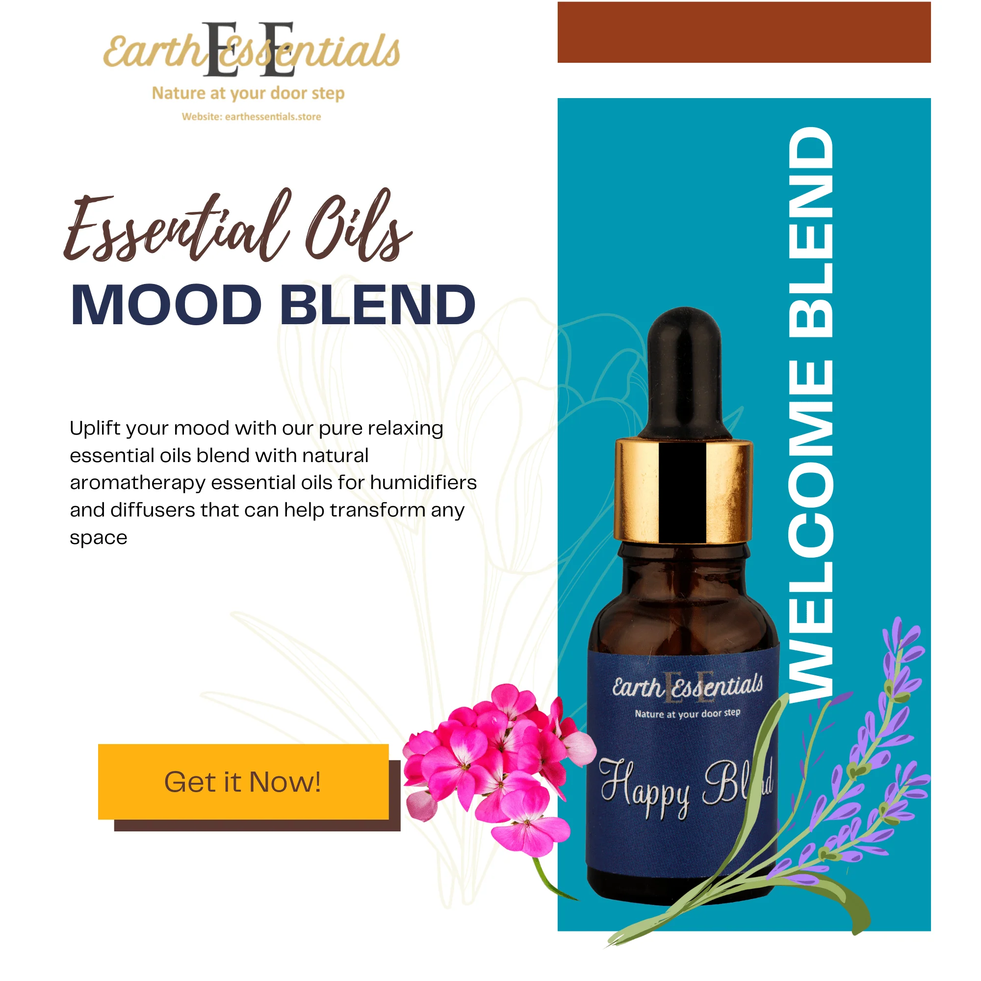 Happy Oils Blend – Uplifting & Calming Aromatherapy Essential Oil - Image 2