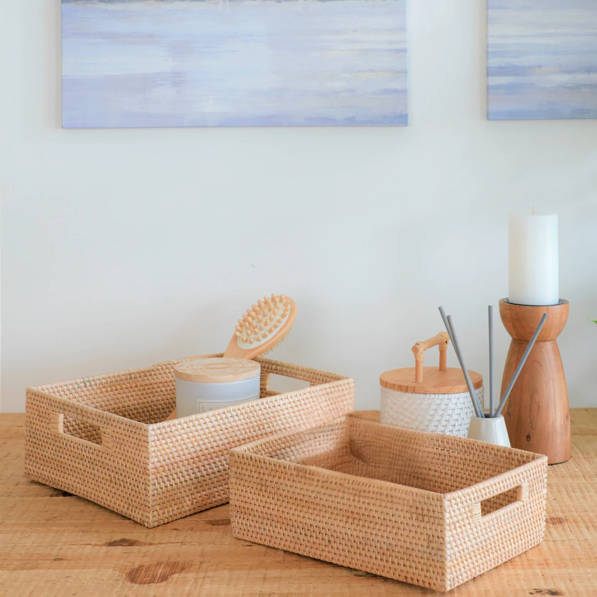 Rattan Helsinki Basket – Handmade Woven Storage Basket