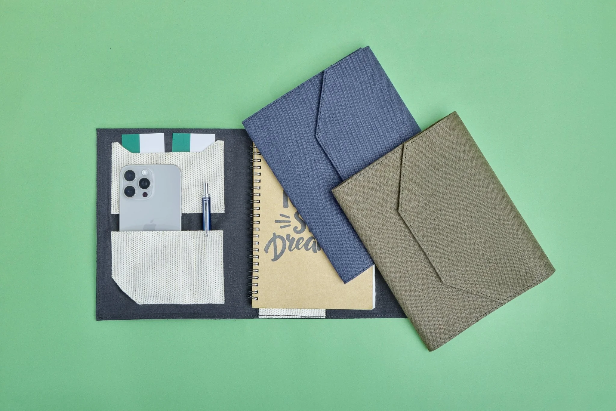 Hemp Diary Organiser | Handcrafted Hemp Fabric Notebook Holder