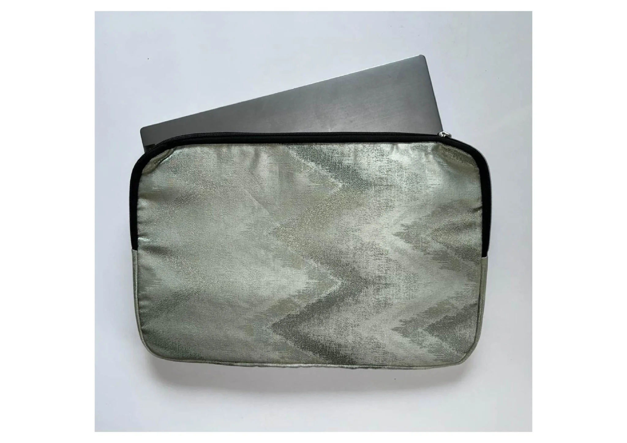Handcrafted Cloth & PU Leather Laptop Sleeve -15 Inch | Work Essential - Image 5