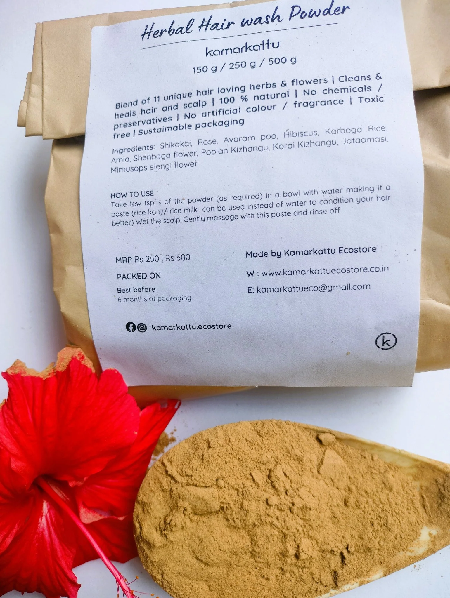 Herbal Hair Wash Powder - 250g - Image 3