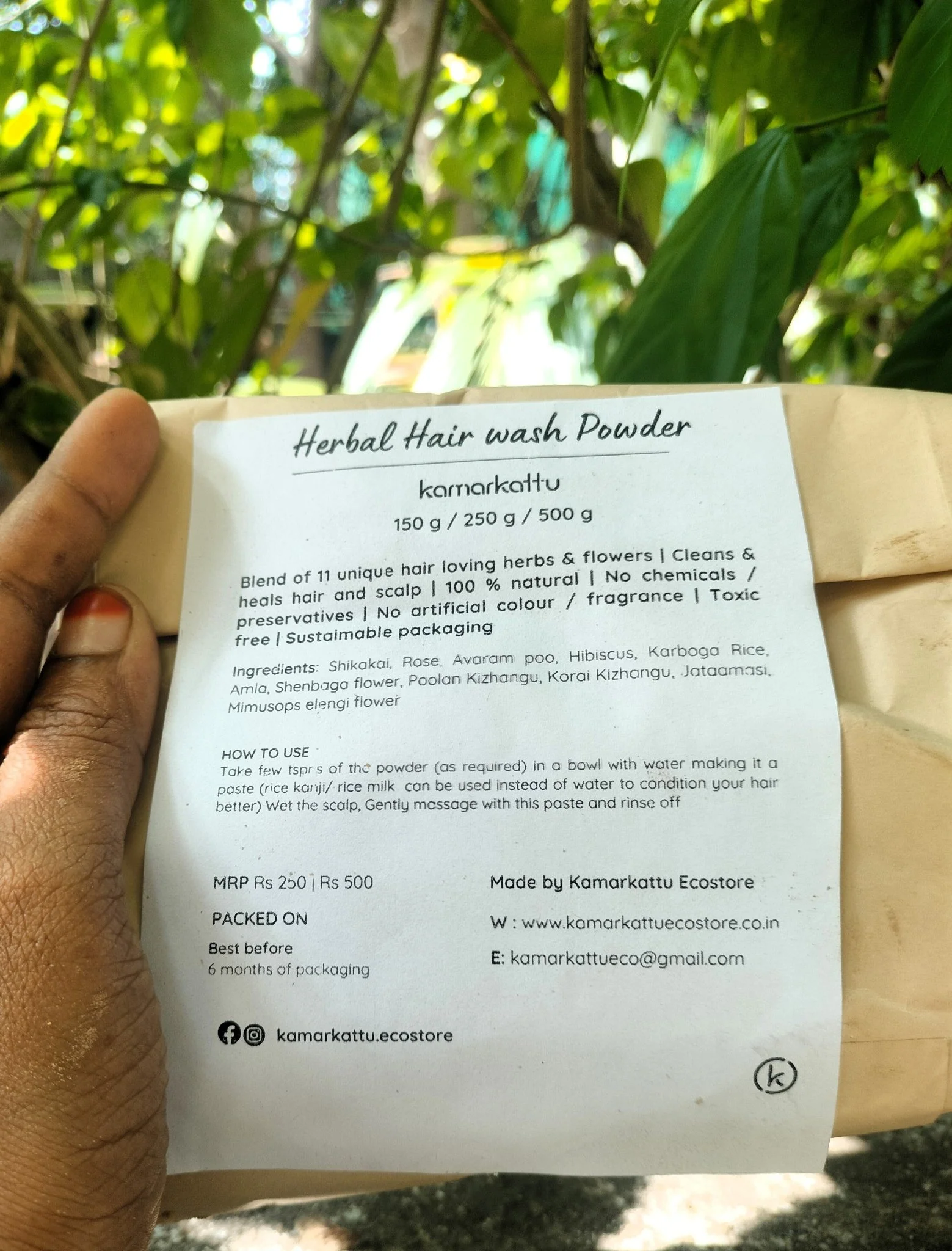 Herbal Hair Wash Powder - 250g - Image 4