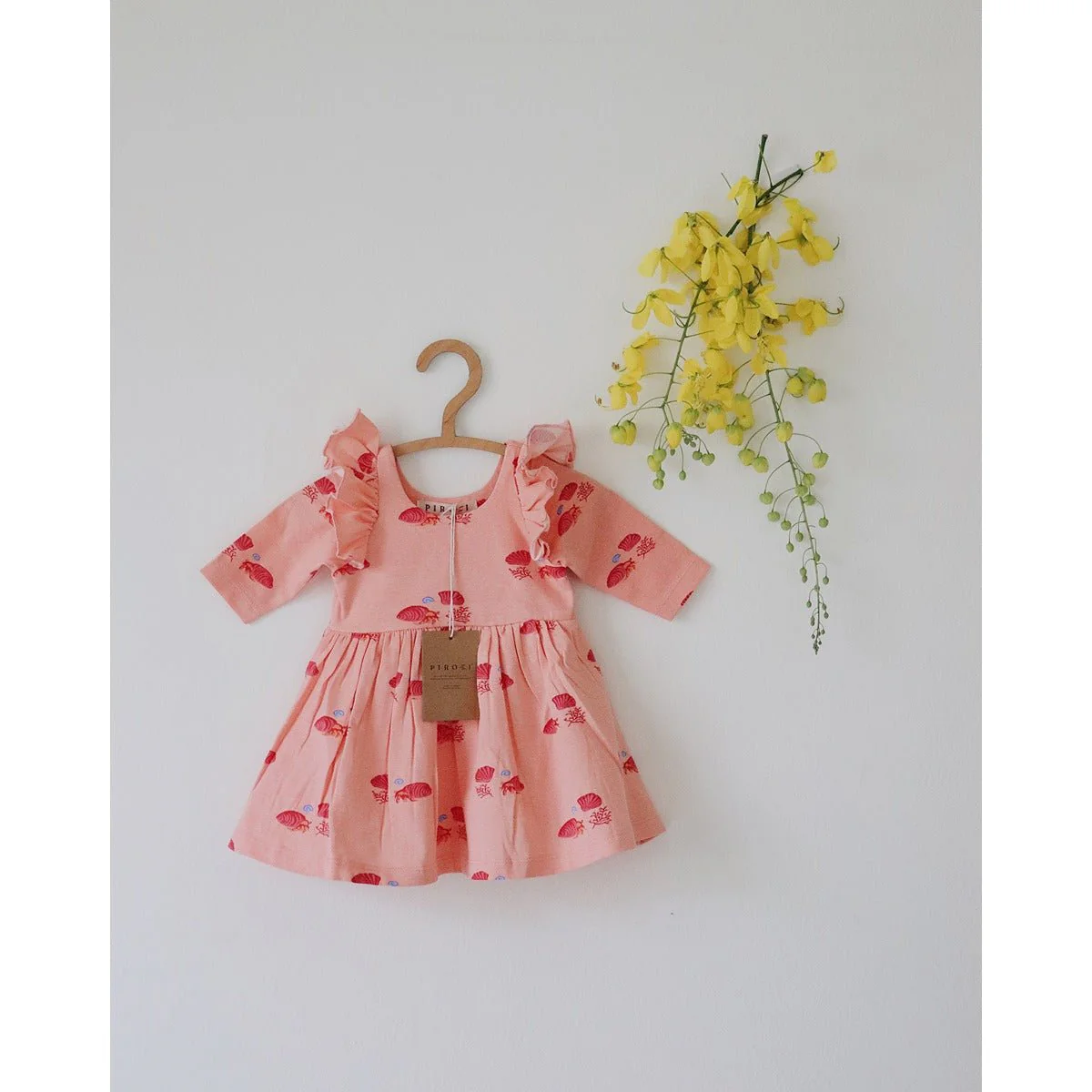 Hermit Crab Breathable Cotton Baby Dress – Organic Ruffle Style - Image 5