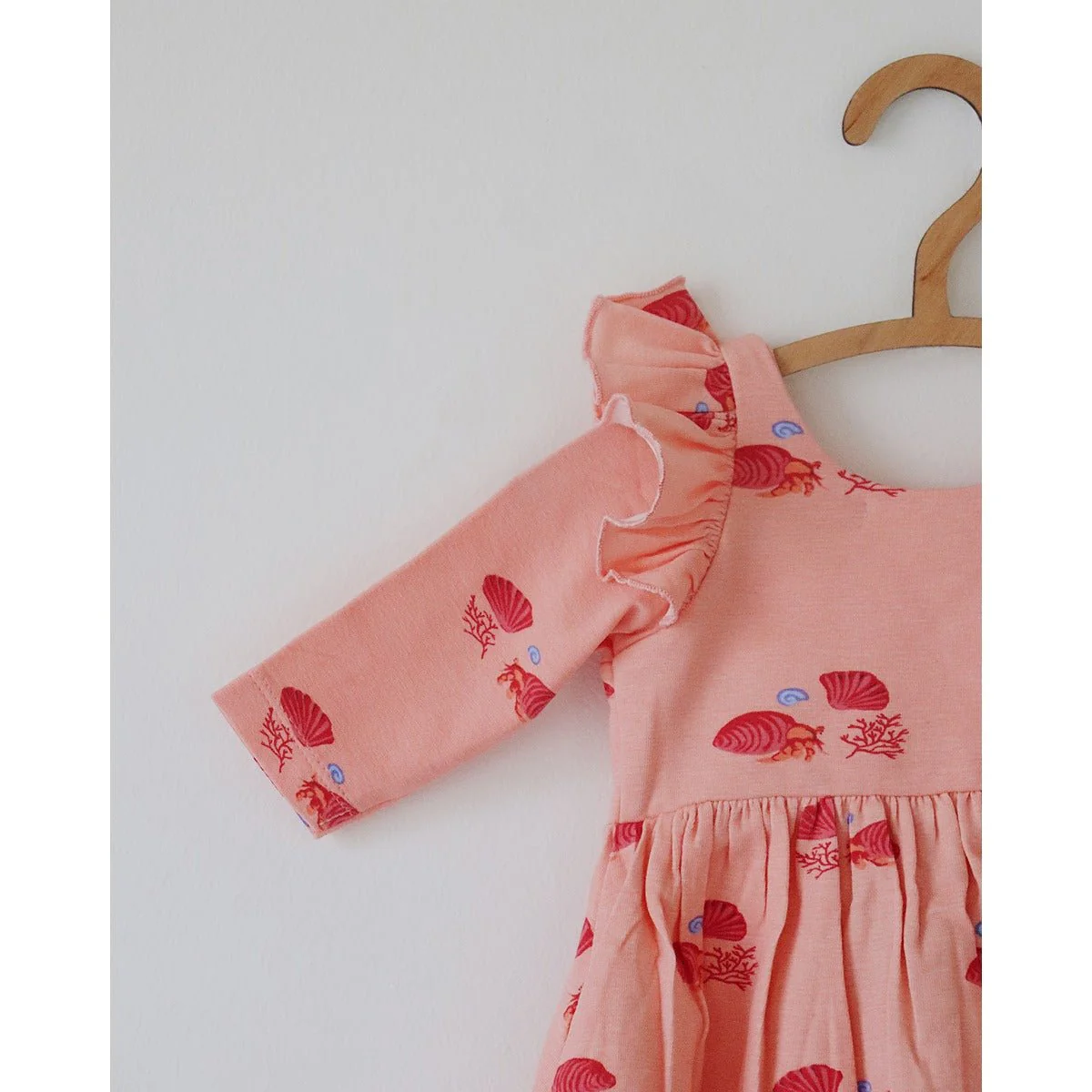 Hermit Crab Breathable Cotton Baby Dress – Organic Ruffle Style - Image 6