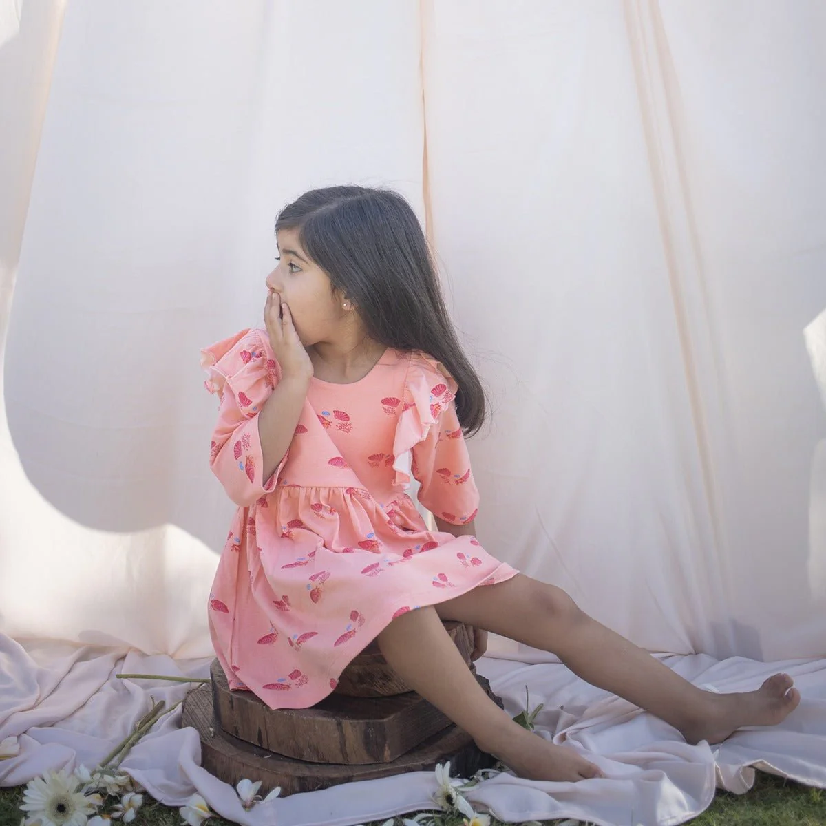 Hermit Crab Breathable Cotton Baby Dress – Organic Ruffle Style - Image 7