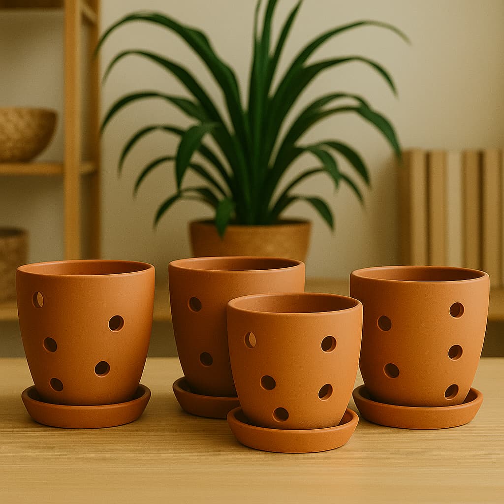 Hexagonal Orchid Planter 4 Inch | Indoor Decorative Pot - Image 5