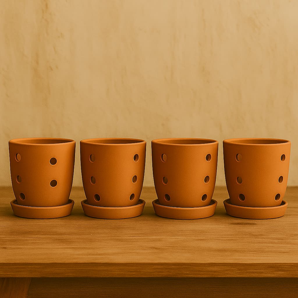 Hexagonal Orchid Planter 4 Inch | Indoor Decorative Pot - Image 6