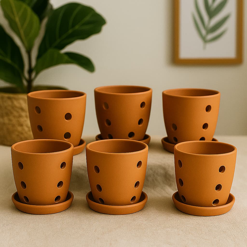 Hexagonal Orchid Planter 4 Inch | Indoor Decorative Pot - Image 8