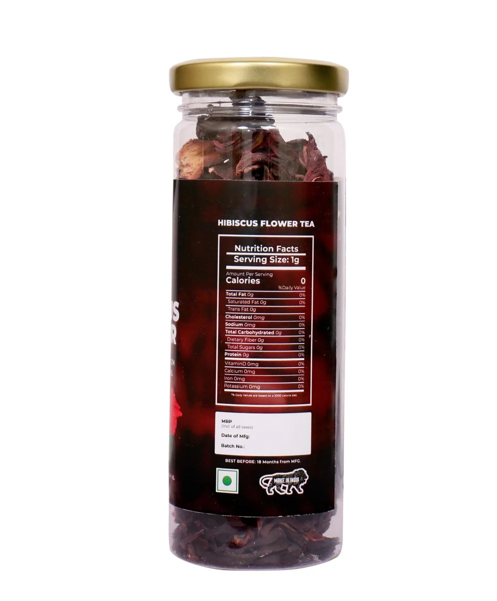 Hibiscus Flower Tea | Caffeine-Free Herbal Tea for Heart & Skin Health - Image 3