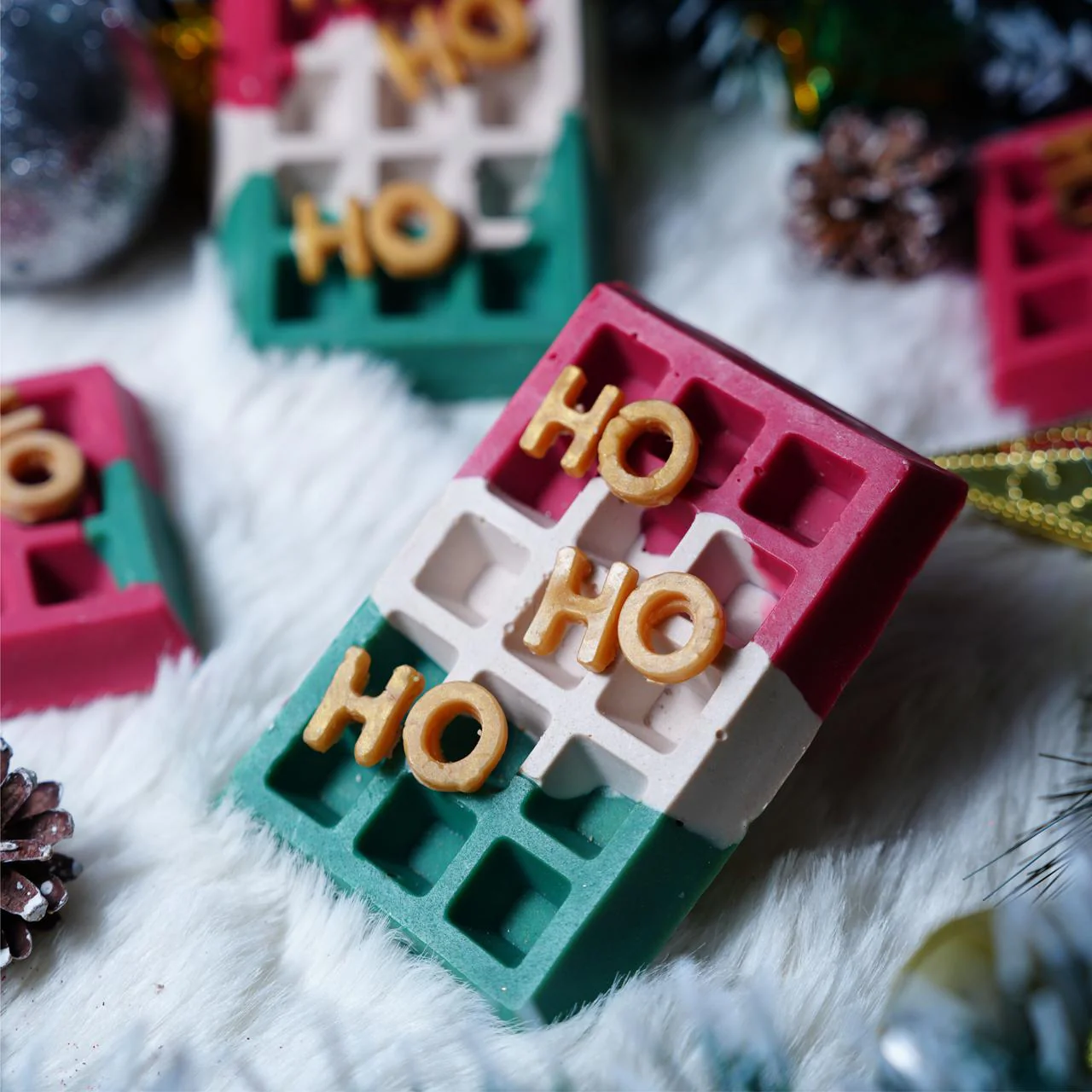 Ho Ho Ho Waffle Soap | Handmade Festive Christmas Bath Soap - Image 2