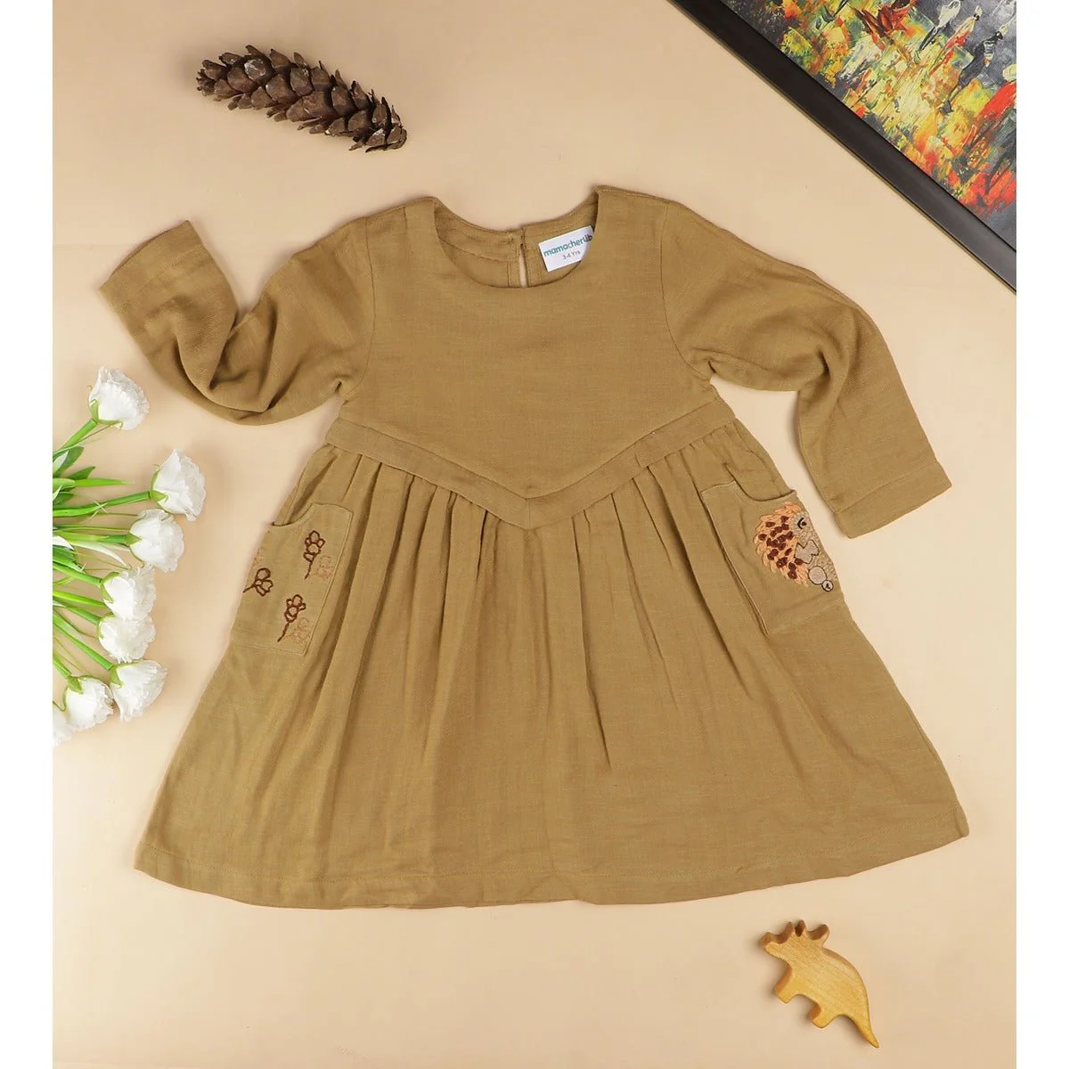 Hopping Hedgehog Dress | Soft Cotton Dress for Girls