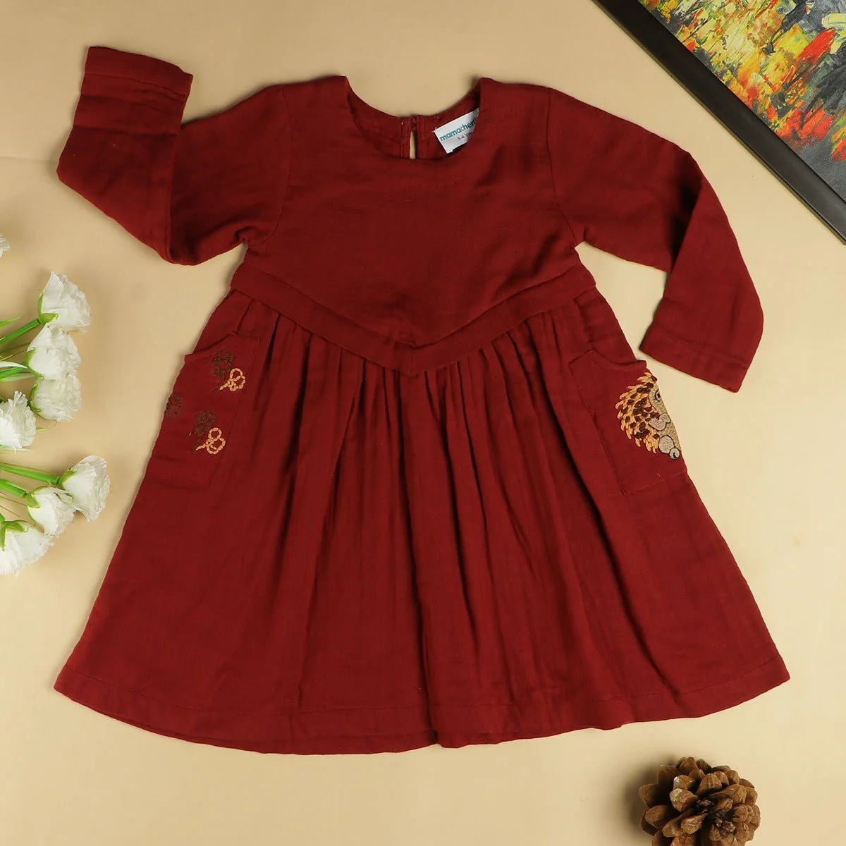 Hopping Hedgehog Dress | Soft Cotton Dress for Girls - Image 2