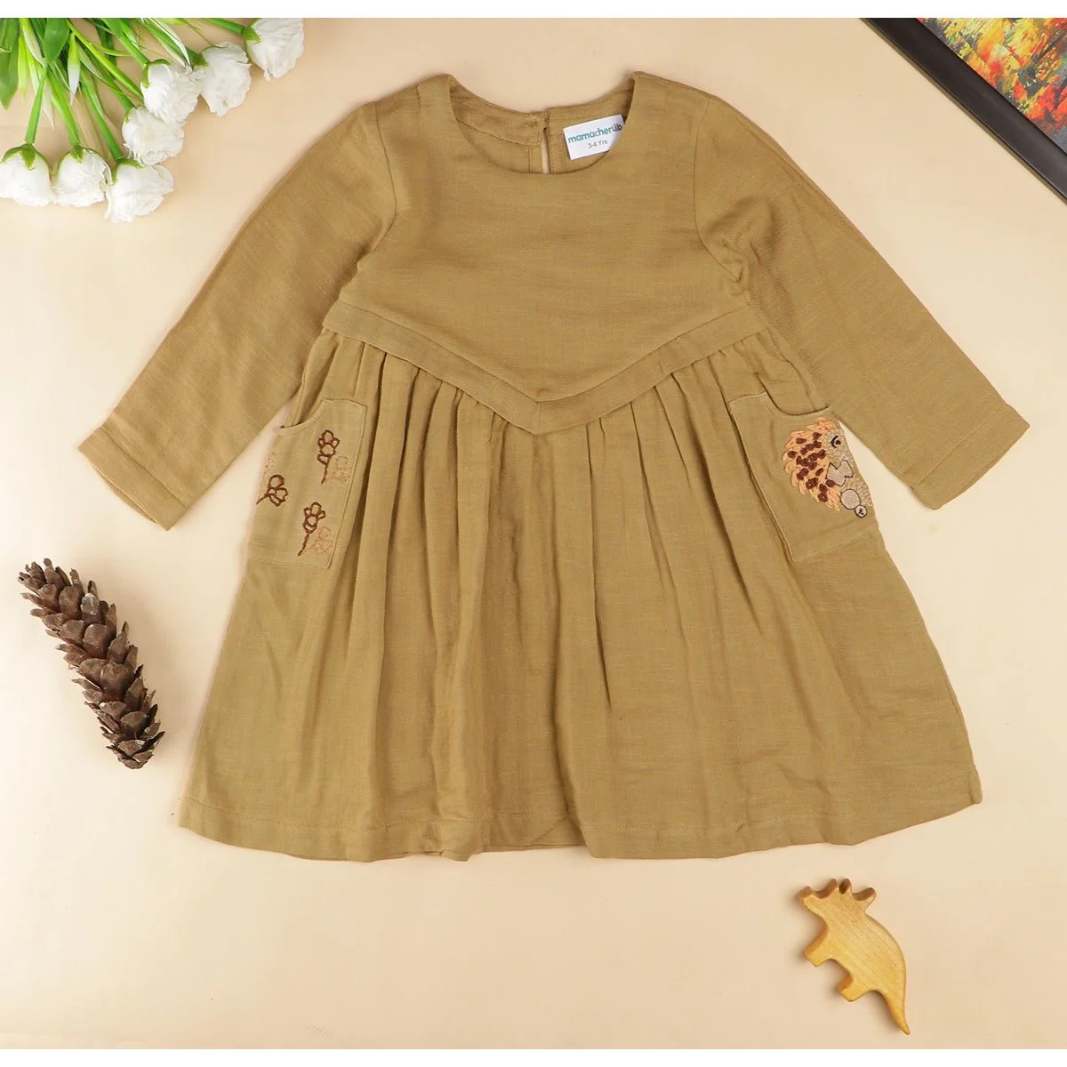Hopping Hedgehog Dress | Soft Cotton Dress for Girls - Image 4