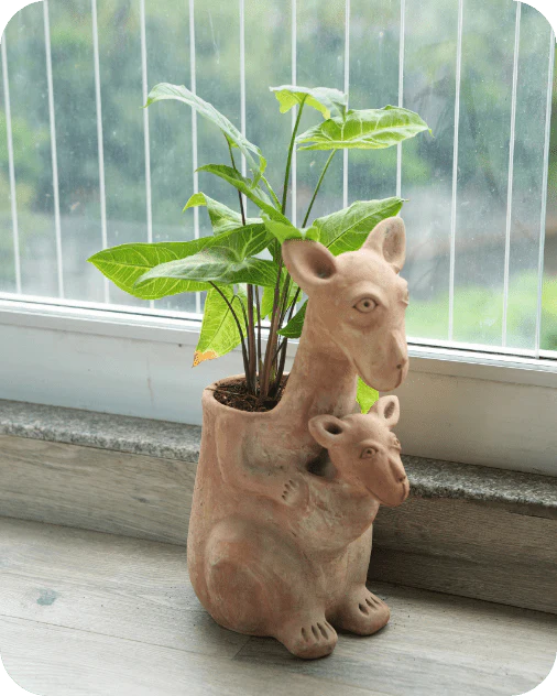 Hoppy Kangaroo Earthen Planter
