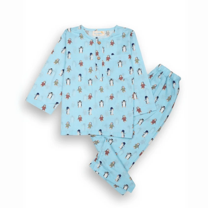 100% Cotton Icy Snuggles Kids Kurta & Pants Set - Image 2