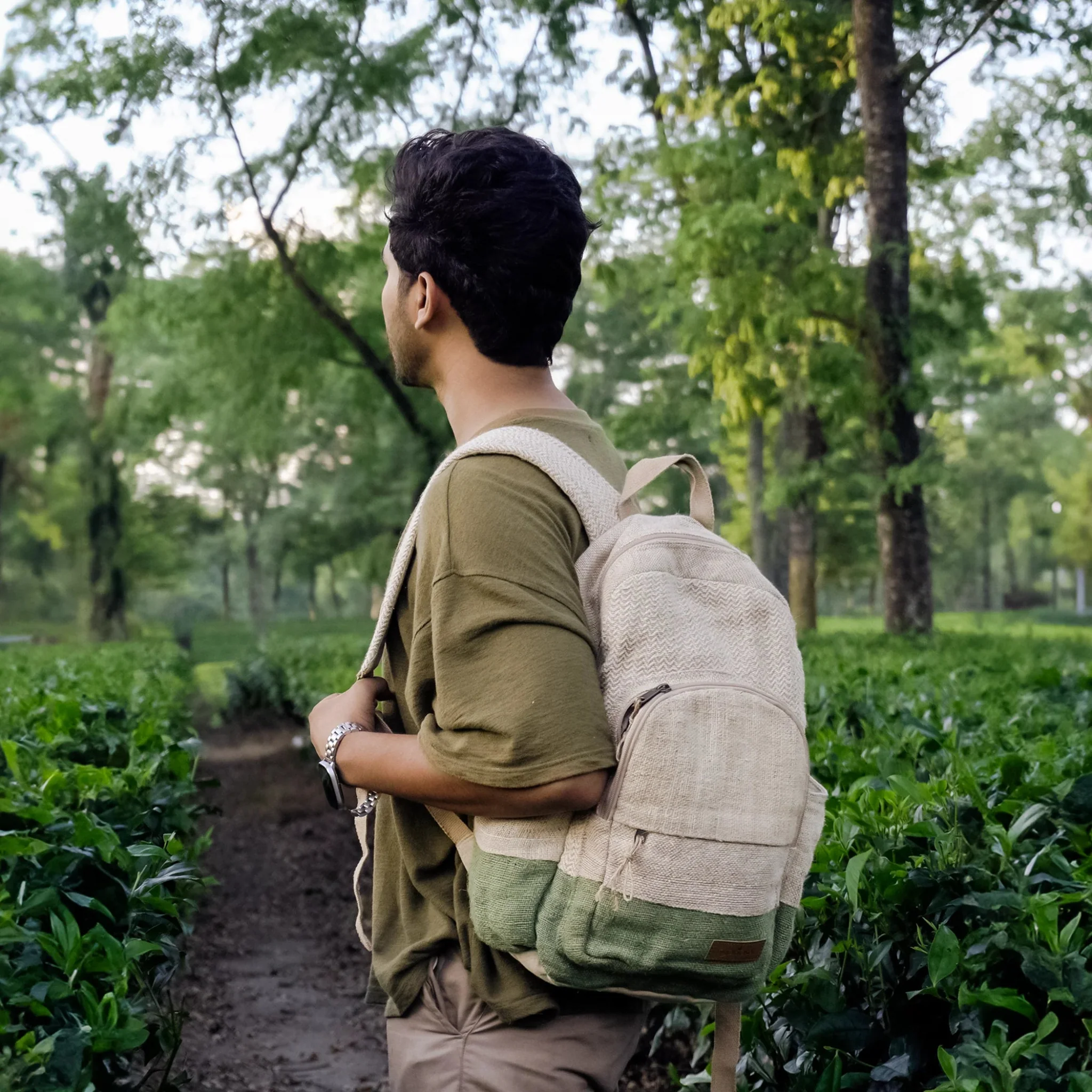 Ikigai White Hemp & Cotton Shoulder Bag | Eco Friendly Casual Bag - Image 10