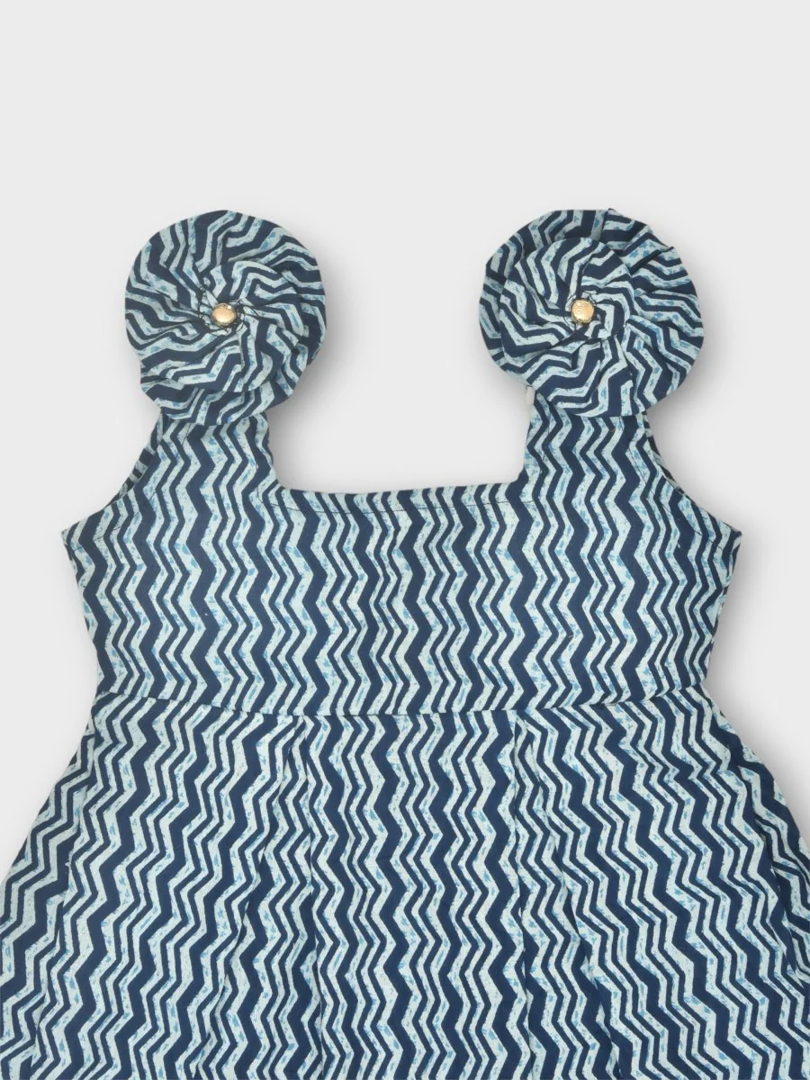 Indigo Pure Cotton Printed Baby Dress Combo-Set of 2 - Image 15