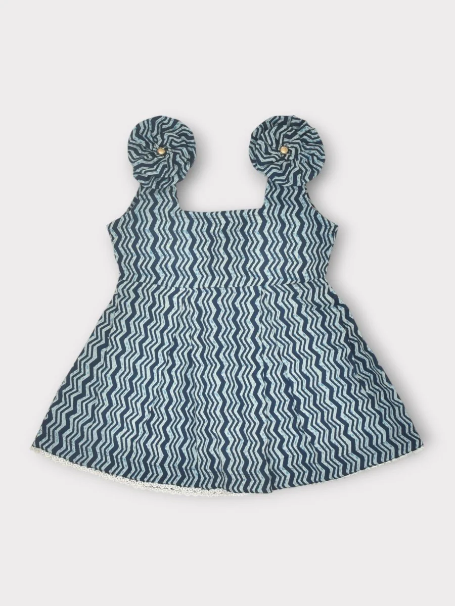 Indigo Pure Cotton Printed Baby Dress Combo-Set of 2 - Image 16