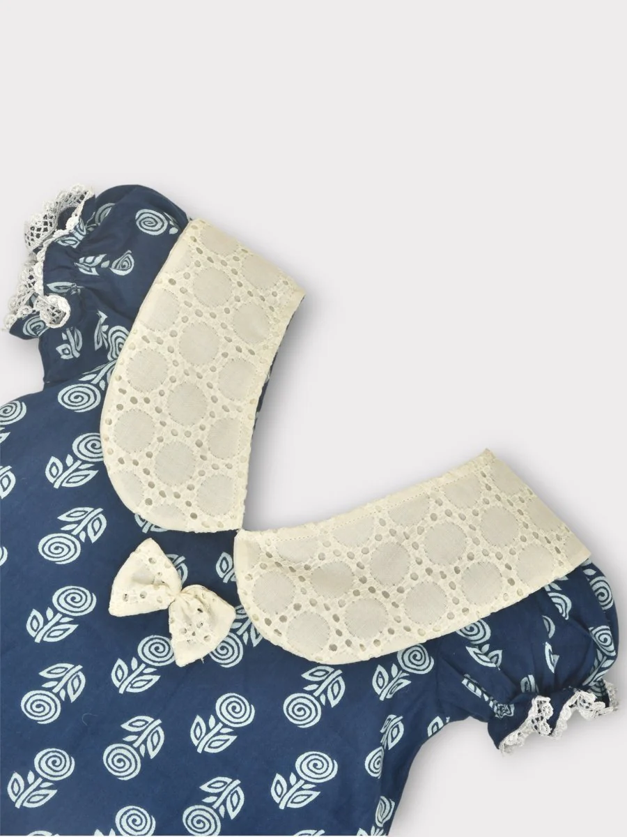Indigo Pure Cotton Printed Baby Dress Combo-Set of 2 - Image 23