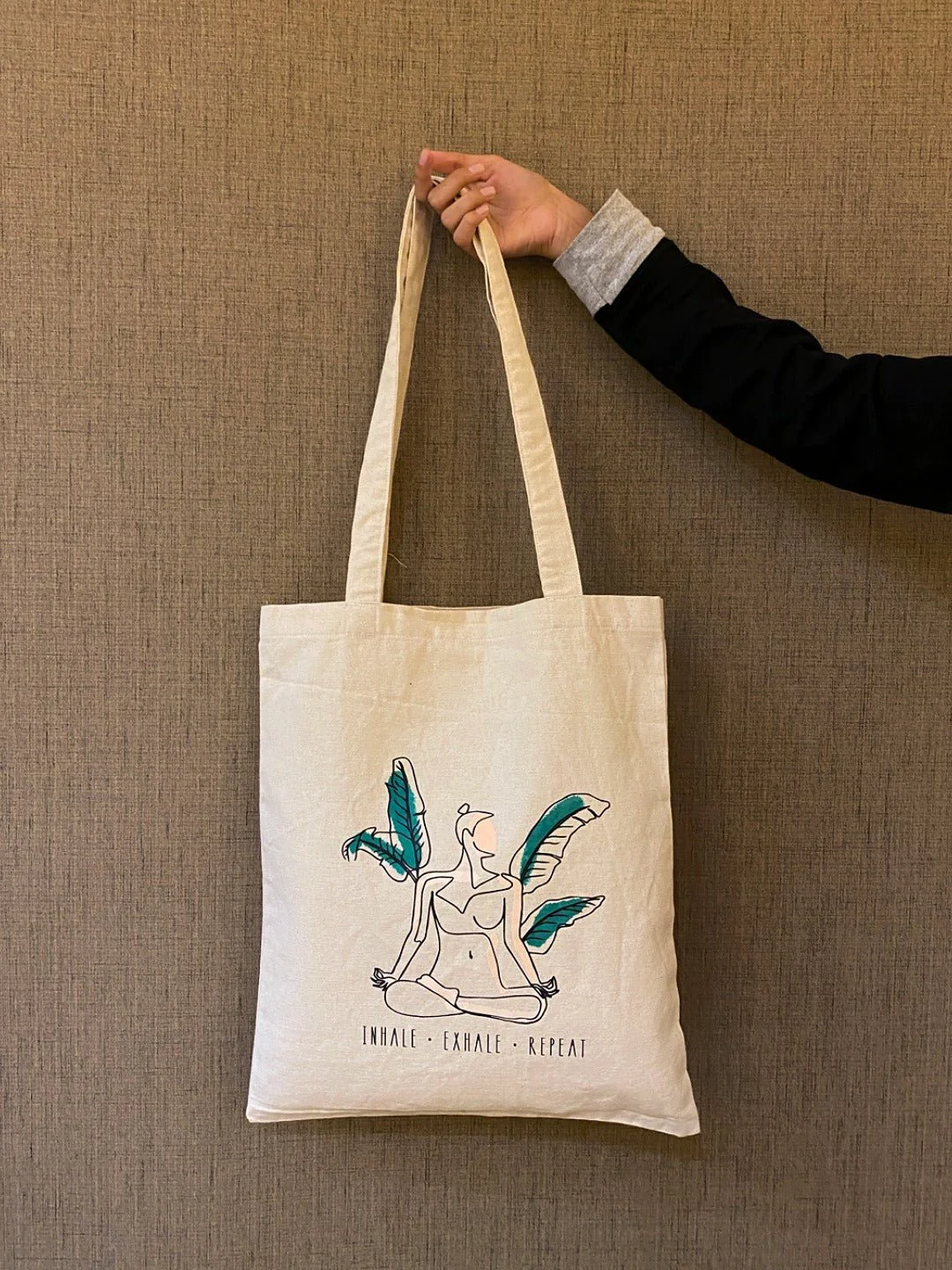 Inhale Exhale - 100% Cotton Canvas Tote Bag