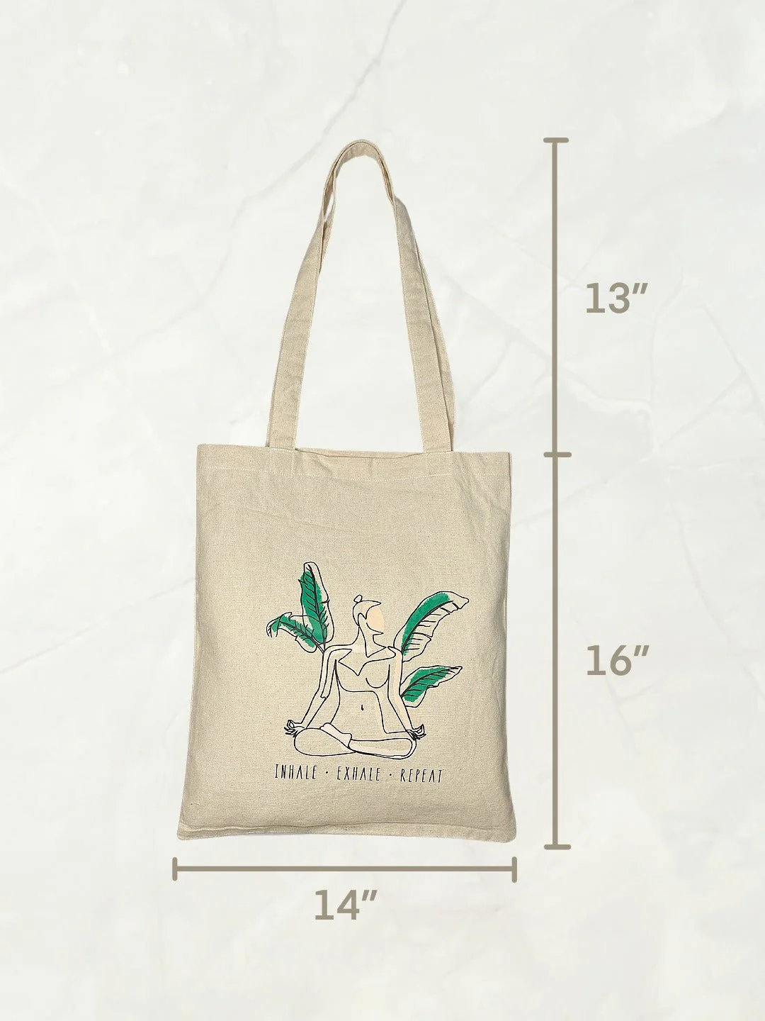 Inhale Exhale - 100% Cotton Canvas Tote Bag - Image 2