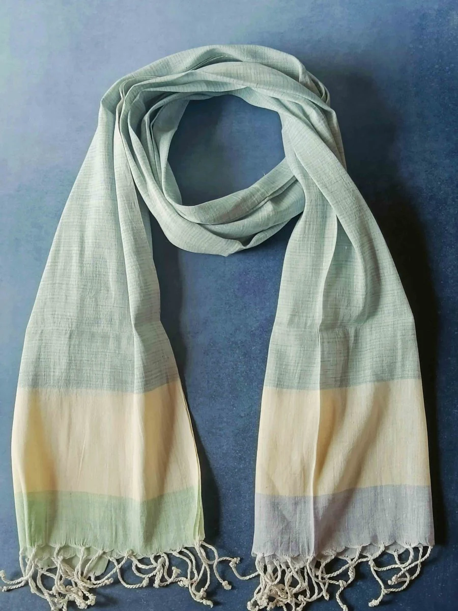 Ivory Blush Hemp Fabric Unisex Stole - Image 12